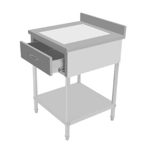 CUBELLIN Commercial Food Prep Workstation 24" X 24" Stainless Steel Kitchen Work Table with Drawer & Backsplash Heavy Duty Worktable Workstation Adjustable Feet Height Workstation