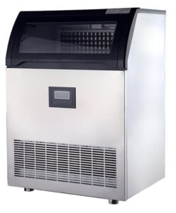 garveetech ice maker, commercial ice machine, 200lbs/24h, stainless steel ice machine ready in 5-15mins, freestanding ice maker with ice scoops, self-cleaning for home bar 120v/60hz/420w