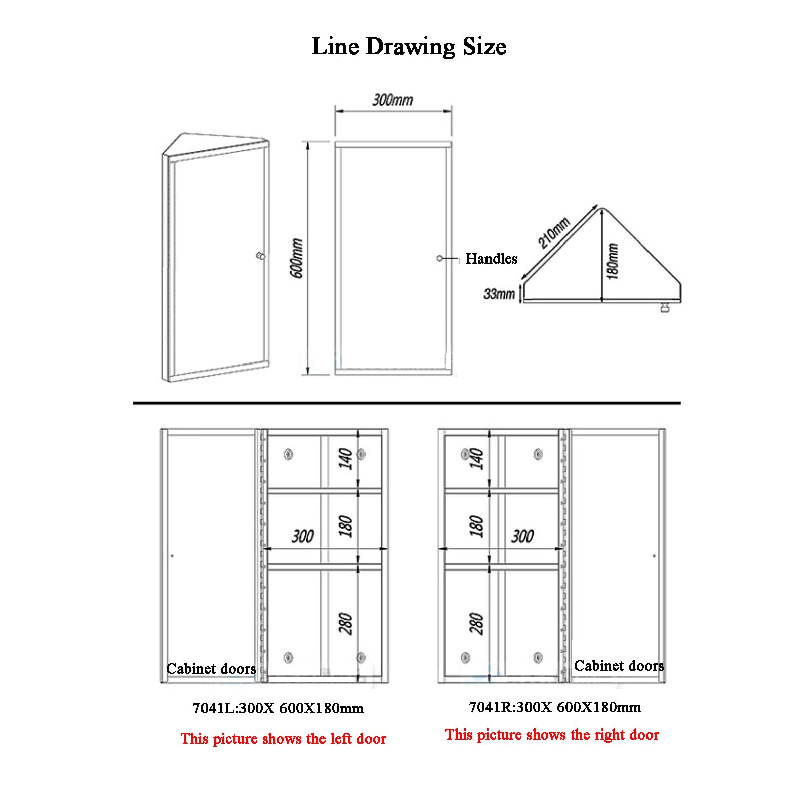 Bathroom Corner Medicine Cabinet with Mirror, Single Door Bathroom Wall Mount Stainless Steels Mirror Cabinet, Hanging Triple Shelf Storage Cabinet 12x24 inches (Left)