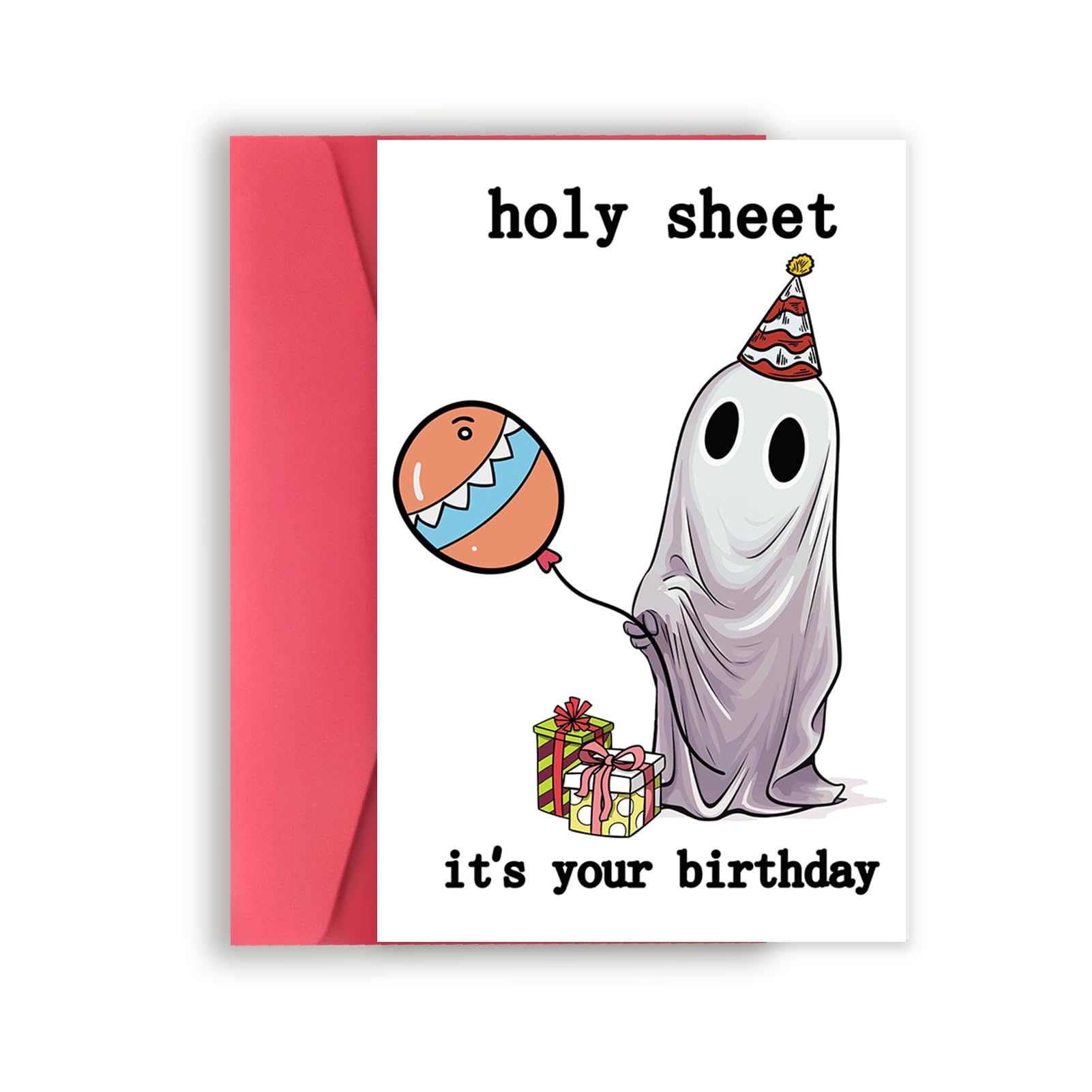 GlightG Cute Ghosts Halloween Birthday Card for Women Men, Cute Halloween Birthday Gift Card for Kids Friends, Humorous Birthday Gifts for Him Her