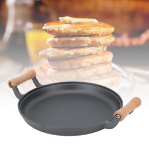 BBQ Grill Pan Cast Iron Round Meat Frying Skillets for Barbecue Gatherings (33cm/12.99in)