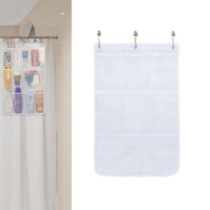 hflwywd shower organizer,7 pockets hanging shower organizer with quick drying mesh,portable space saving shower caddy hanging,bathroom organizer to hold soap, shampoo (1pcs)