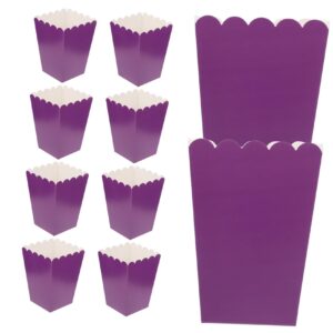 gririw 50pcs boxes popcorn box kraft paper container popcorn cups cardboard candy container snack containers snack candy popcorn buckets for theater snack bag purple 250g white cardboard