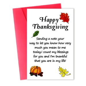 achicgirl sweet thanksgiving card for husband wife, romantic thanksgiving day gifts cards for boyfriend girlfriend, funny autumn thanks you card for friends family mom dad