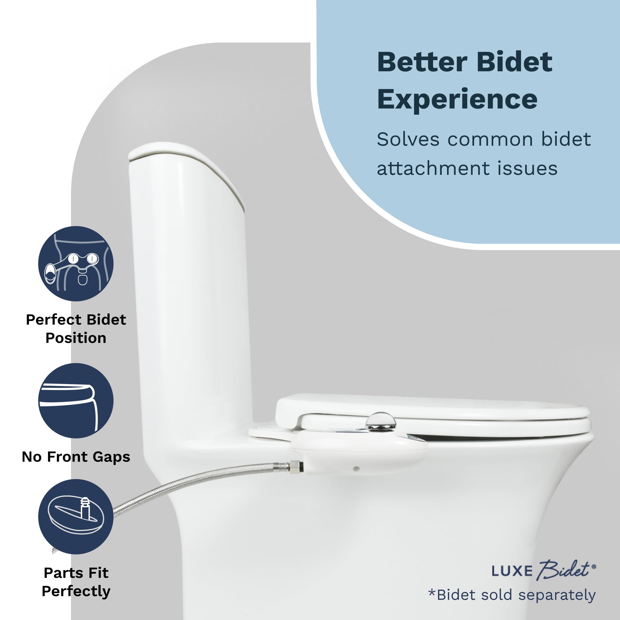 LUXE Bidet NEO 110 Blue and LUXE Elongated Toilet Seat Bundle