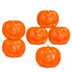 Pumpkin Shaped Candles Wax Set of 6 Thanksgiving Fall Candles Pumpkin Tealight Candles Home Decor Pumpkin Candle Handmade Wax Candle for Bedroom Bathroom Party