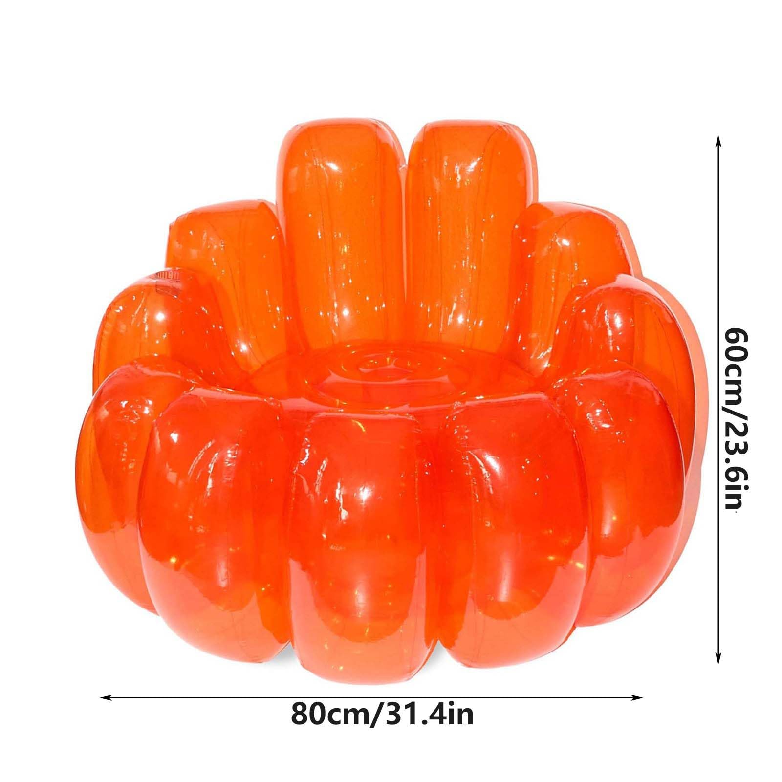 Henpk Jelly Inflatable Chair, The Jelly Collection, Indoor Outdoor Portable Blow Up Couch, Inflatable Sofa Seat Yard Portable Inflatable Couch Air Couch Patio Blow Up Furniture for Home (Orange)