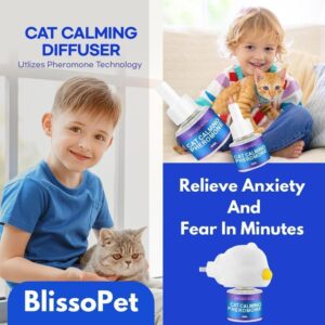 RHUTQP Blisso Cat Diffuser,Cat Calming Pheromone Diffuser,Cat Calming Diffuser,Cat Pheromones Calming Diffuser,Cat Anxiety Relief,Reduce Fighting and Scratching Calm Relaxing (60days)