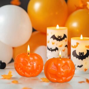 Pumpkin Shaped Candles Wax Set of 6 Thanksgiving Fall Candles Pumpkin Tealight Candles Home Decor Pumpkin Candle Handmade Wax Candle for Bedroom Bathroom Party