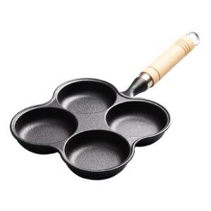 sunicon 4 cup eggs pan, cast iron anti stick easy clean egg cooker omelet pan versatile breakfast skillet for induction cooktop gas stove