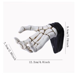 LJKLAJ Halloween Skeleton Hand Holder Resin Skeleton Hand Jewelry Stand Multifunctional Hanging Wall Hooks For Keys Jewelry Home Decor