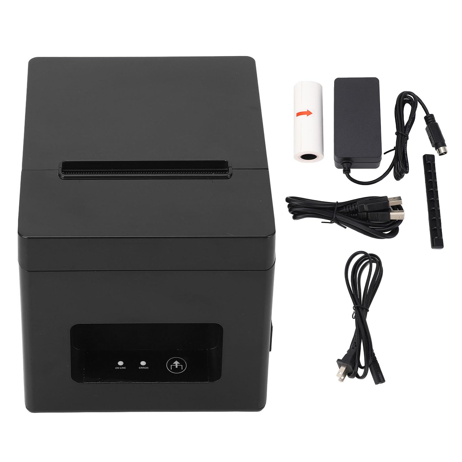 POS Receipt Printer High Speed Printing Auto Paper Cutting 80mm USB Thermal Receipt Printer for Restaurant Retail Store (US Plug 100-240V)