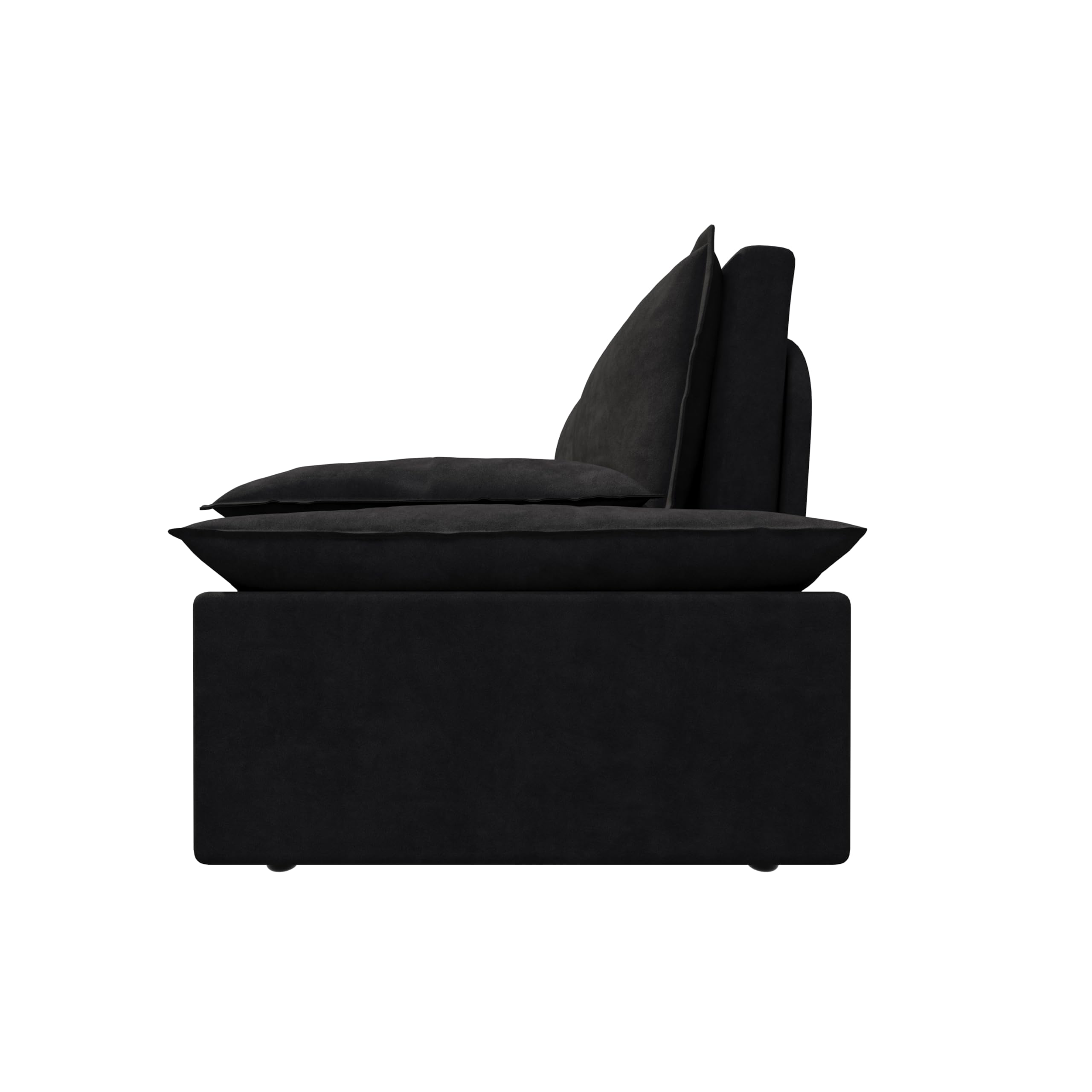 Ball & Cast 70.1" Convertible Sofa Bed,3-in-1 Pull Out Couch with Side Pockets,Multi-Functional Velvet Loveseat for Living Room,Bedroom,Apartment,Office,Black