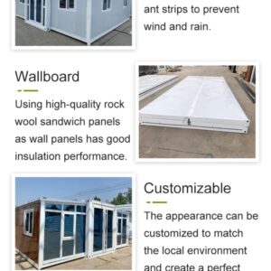 20ft/40ft Foldable Mobile Home with Bathroom & Kitchen Prefabricated Tiny House Modular Cabin