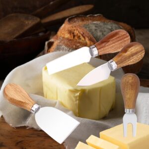 4 Piece Cheese Knives, Professional Cheese Knife Set, Cheese Knives for Charcuterie Board, Premium Stainless Steel Charcuterie Knife Set, Cheese Knife Perfect for Cheese Slicer and Butter Cutter