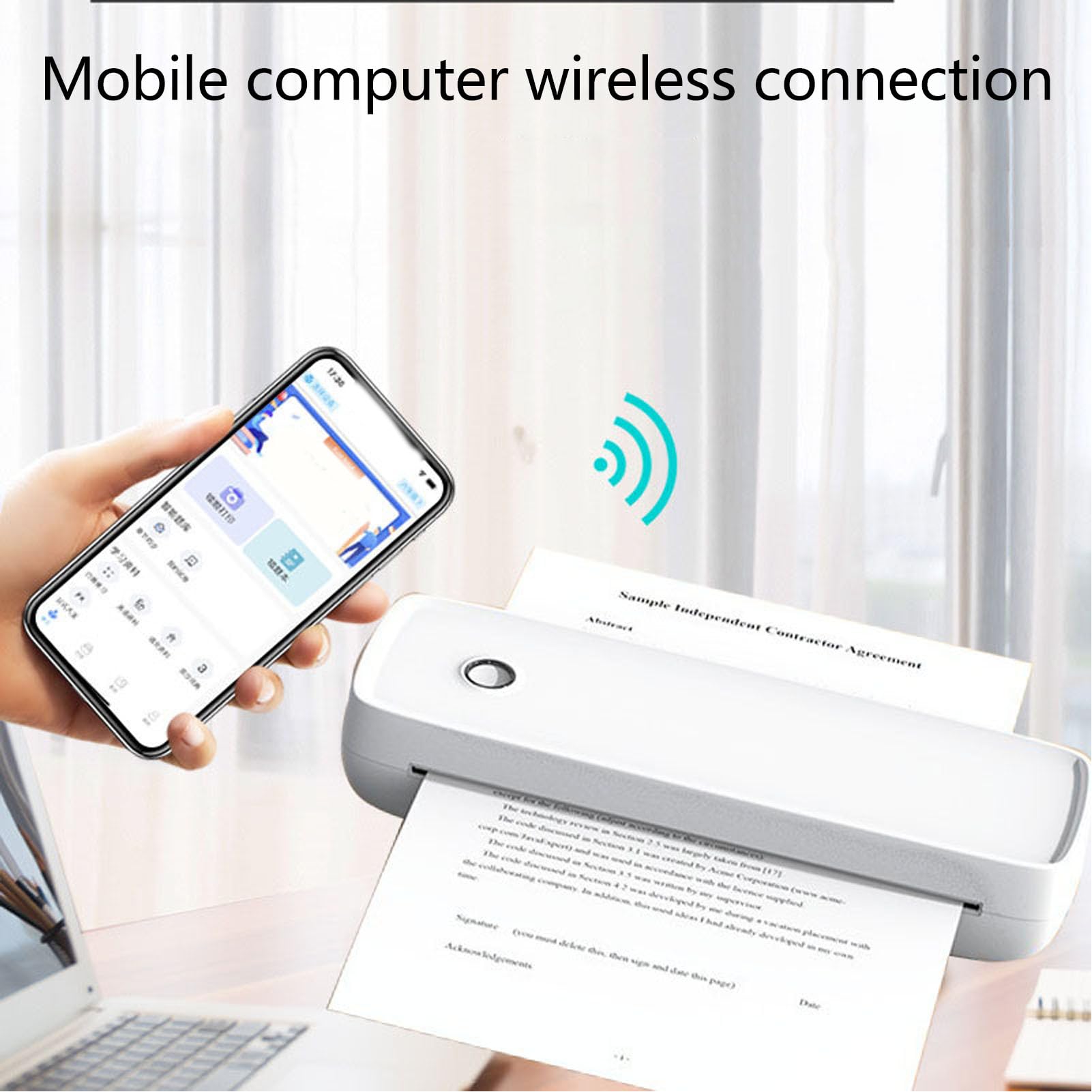 Gearwell Mini Printer Mini Thermal Printer Printer, Thermal Printer, USB BT 203dpi Ink Mini Portable Printing Machine, for Home Work Travel