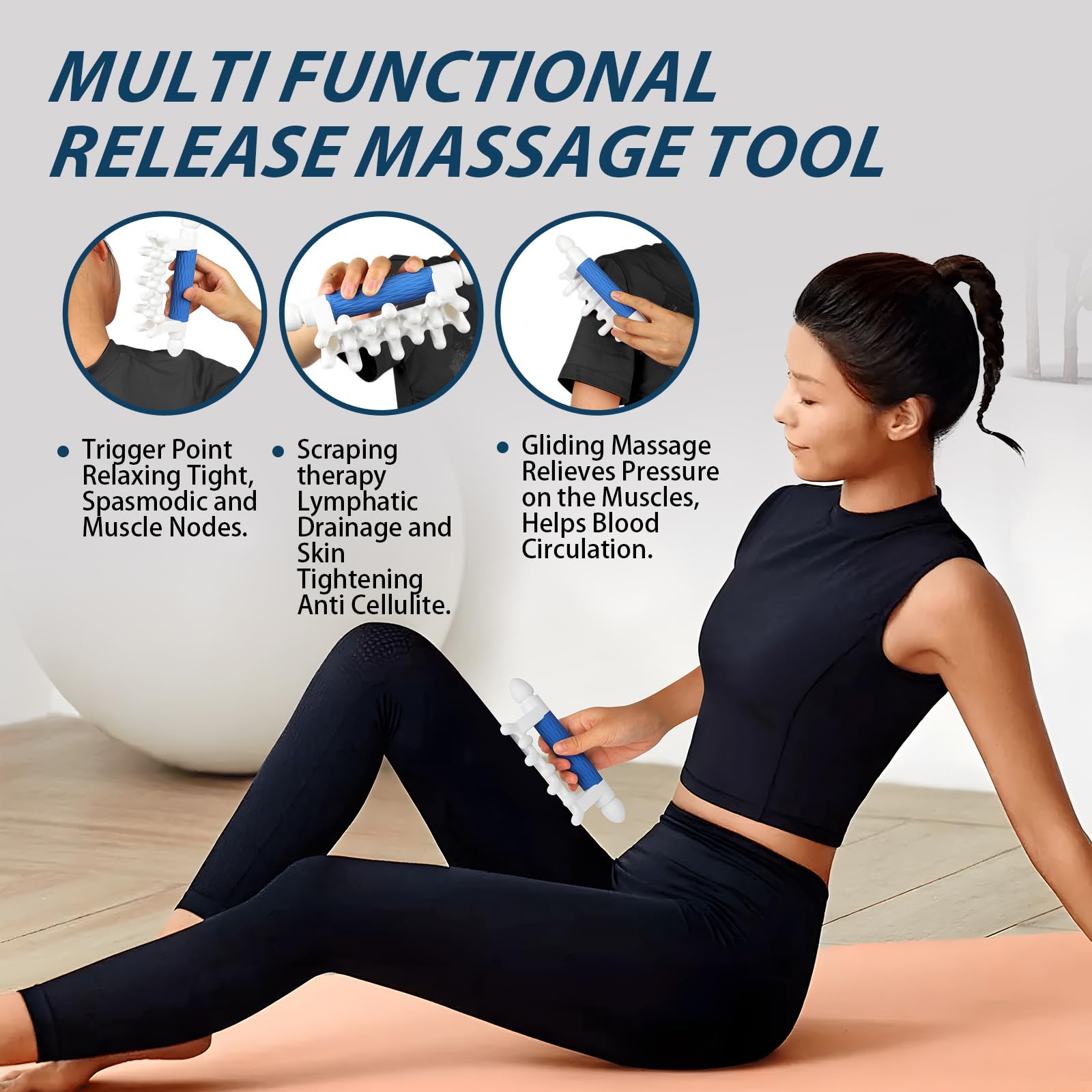 Fascia Massage Tool Blaster for Cellulite - Trigger Points - Muscle Relaxation,Handheld Myofascial Release Tool for Every Part of The Body