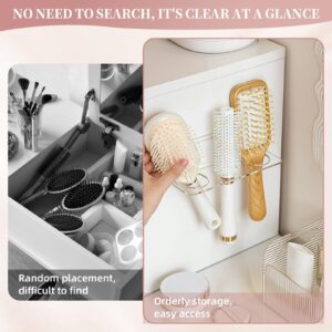 Acrylic Hair Brush Holder for Bathroom Adhesive Hair Tool Oragnizer Wall Mounted Hair Brush Holder Organizer with 3 Holes for Hair Dryer Curling Wands Hair Straighteners(Transparent)