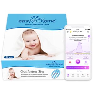 Premom Personal Fertility Lubricant + Easy@Home Digital Basal Thermometer + Easy@Home Ovulation Test Strips (50-Pack)