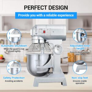 Ekway 30Qt Commercial Food Mixer, 1250W Commercial Mixer 3-Speeds Adjustable，Electric Heavy Duty Stand Mixer with Stainless Steel Bowl for Kitchenaid Bakery and Pizzeria