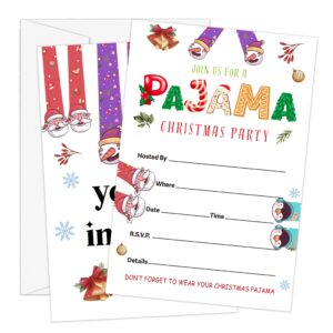 beshoul christmas party invitations with envelopes (25-count) - pajamas party invite cards for bridal shower baby shower birthday party celebration supplies - c08