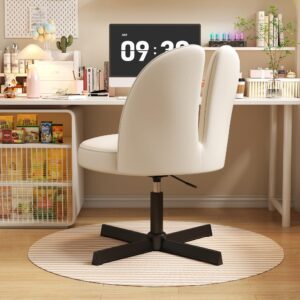 WXJHL Armless Office Chair Cute Desk Chair Swivel Task Chair Height Adjustable Make up Bedroom Chair Home Vanity Chairs No Wheels