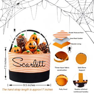 Personalized Halloween Basket - Monogrammed with Name,Trick or Treat Bags,Custom Basket,Candy Bucket for Halloween Party Favor