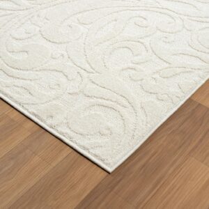 LUXE WEAVERS Grayson Collection 5808 Cream 8x10 Botanical Area Rug