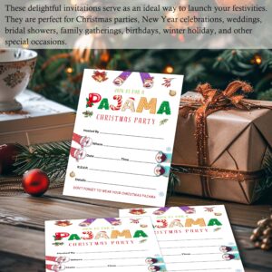 Beshoul Christmas Party Invitations with Envelopes (25-Count) - Pajamas Party Invite Cards for Bridal Shower Baby Shower Birthday Party Celebration Supplies - C08