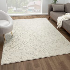 luxe weavers grayson collection 5808 cream 8x10 botanical area rug