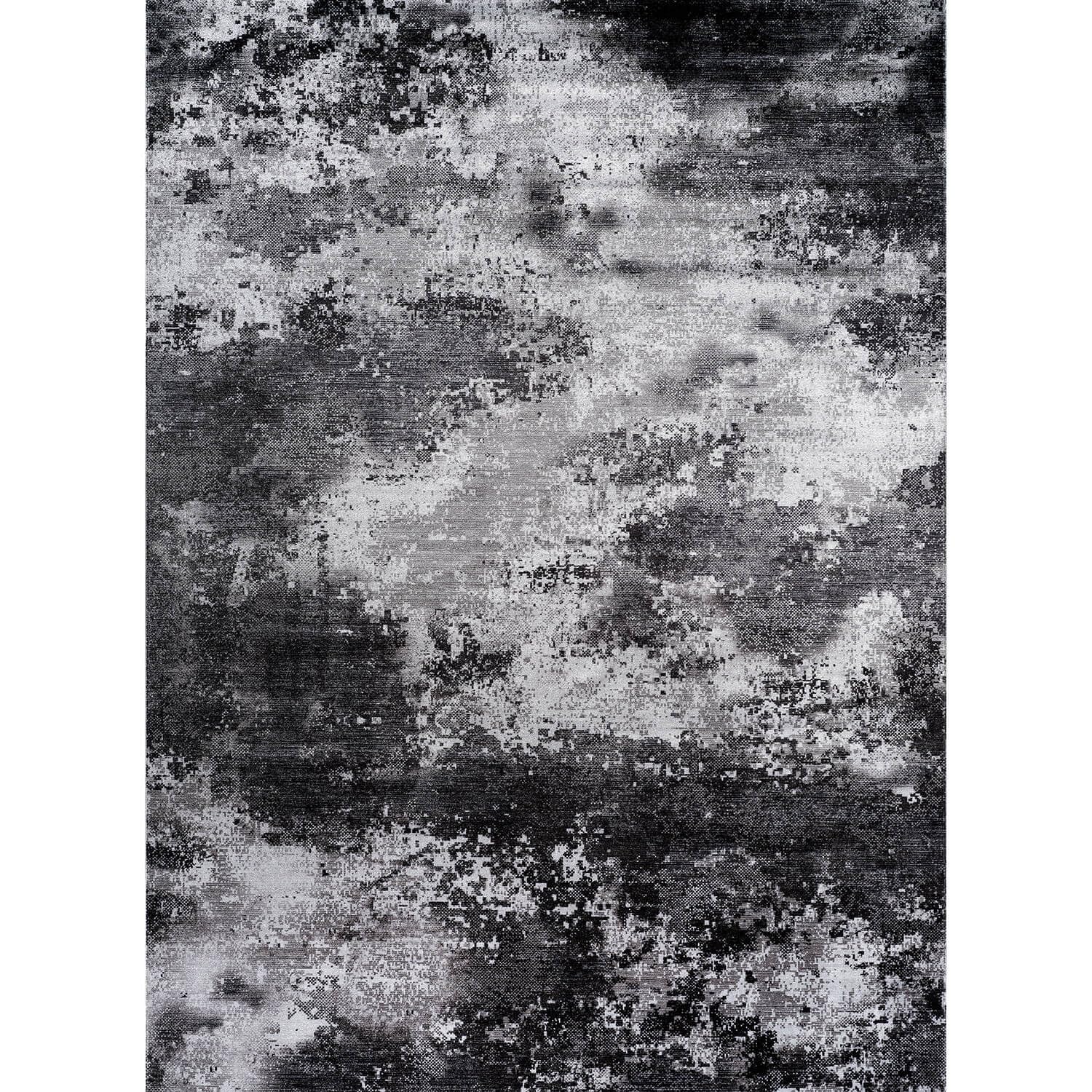 LuuL Home Non Slip Rugs 5x7 Modern Abstract Easy Silk Rubber Backing Soft Area Rug for Living Room Easy to Clean Non Shedding Kitchen for Bedroom Indoor Carpet (Gray - Black, 5x7)