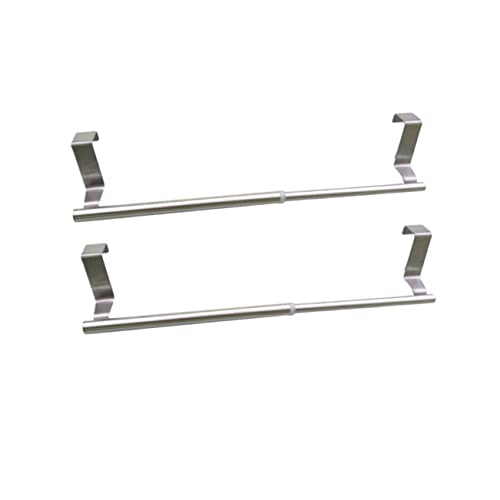 Anneome 2pcs Stainless Steel Rack Towel Rack Towel Holder Stand Towel Stand Kitchen Towel Hanger Towel Storage Rack Towel Hanger Over Cabinet Bath Towel Rod Bathroom Accessories Silver