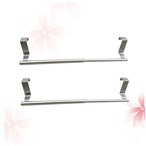 Anneome 2pcs Stainless Steel Rack Towel Rack Towel Holder Stand Towel Stand Kitchen Towel Hanger Towel Storage Rack Towel Hanger Over Cabinet Bath Towel Rod Bathroom Accessories Silver