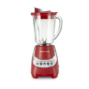 wave action quiet blender, 48 oz. glass jar, 12 blending functions, red, 53531f,ice-crushing power with stainless steel ice sabre blades and 800 watts