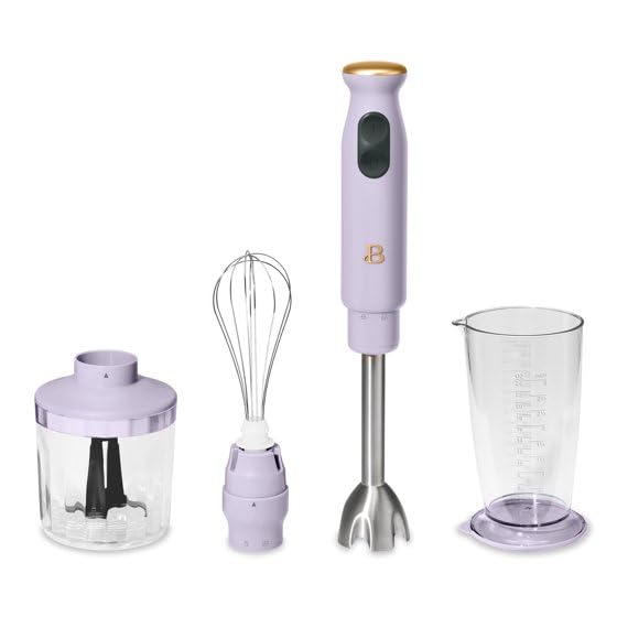 Beautiful 2-Speed Immersion Blender with Chopper & Measuring Cup, Lavender by Drew Barrymore