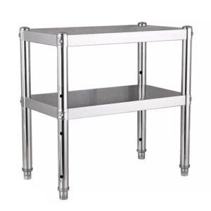 stainless steel workbench sturdy and stable floor standing shelves kitchen metal table commercial prep table multi-functional open shelves(60x40x80cm)