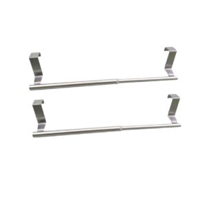 showeroro 2pcs bath towel rod towel holder stand towel rack kitchen towel hanger towel hanger over cabinet towel stand towel storage rack stainless steel rack bathroom accessories silver