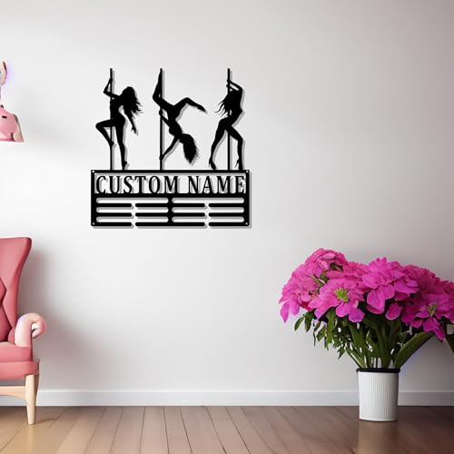 Custom Pole Dancing Medal Holder Light, Personalized Pole Dancer Name Medal Hanger, Pole Dancing Medal Display Awards Sign, Pole Dancer