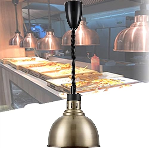 LINKANRUO Food Heat Lamp for Commercial and Household Use, Retractable Food Warmer Lamp, Food Heating Equipment for Home Kitchens Buffets and Hotel Lamps(Bronze)