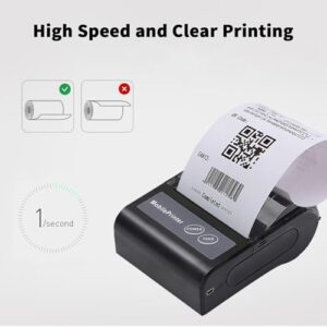 YDuupxe 80mm Thermal Printer BT USB Connection No Ink Needed with 2000mah Battery for Supermarket Restaurant Express Delivery Post Receipt