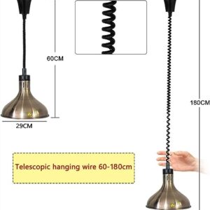 LINKANRUO Food Heat Lamps Food Warmer for Parties, Retractable Food Heating Lamp, Heat Lamp Food Warmer for Food 250W Light Bulbs Restaurant Equipment, 2pcs Lamps(A)