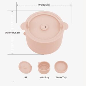 With Molly Microwave Low Carb Rice Cooker Container Diet Low Carb Rice Silicone Rice Cooker Pink