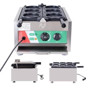 Electric Waffle Maker Machine, 3000w Round Waffle Maker Commercial Waffle Maker, Commercial Stainless Steel Waffle Maker, Nonstick Waffle Maker Pancake Maker, Muffins Baking Machine for Restaurant