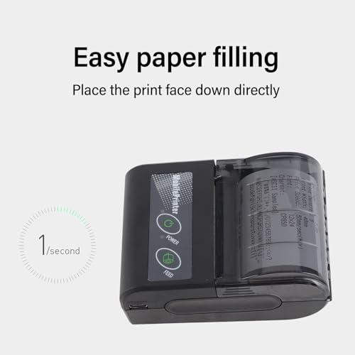 Cosiki Receipt Printer, Thermal Receipt Printer Mini 203DPI Resolution Receipt Printers with Auto Sleep and Wake Up for Restaurant, Retail Store, Pizza Shop