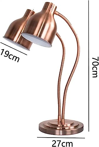 LINKANRUO Food Warming Lamp,Commercial Food Heat Lamp with Bulb 250W, Buffet Server Food Warmer Metal Chandelier, Adjustable Angle Commercial Food Warmer Heat Lamp Lamps(Bronze)