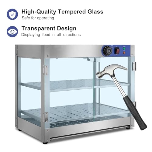 Commercial Food Warmers,110V Large Capacity Door Pastry Display Case for Restaurant,Commercial Countertop Food Warmer Display Electric Food Display Warmer for Pizza, Hamburger, and Food