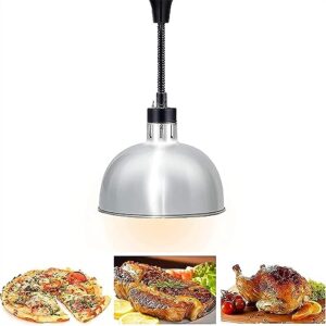 linkanruo hanging food heat lamp, food warmer lamp 250w, commercial food warmer lights adjustable, buffet heating lamp for restaurant buffet kitchen pizza warmer lamps(1 pack)