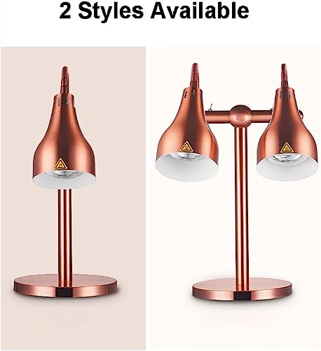 LINKANRUO Food Warmer Lamp,Commercial Food Heat Lamp with Bulbs 275W Food Buffet Warming Light for Pizza Chicken Fries Lamps(Single Bulb)