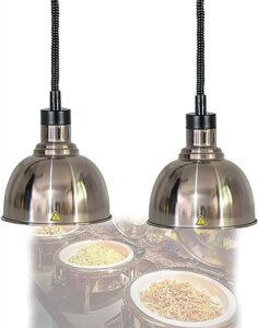 linkanruo 2 pieces professional food warmer, commercial buffet heat lamp, catering supplies, keep food warm equipment, heat pendant light for restaurant home cafeteria use, adjustable height is 65-170