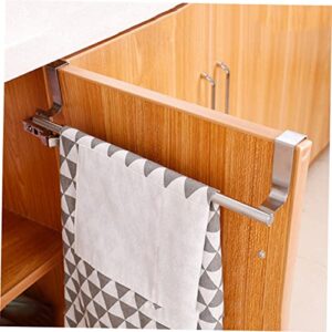 Anneome 2pcs Stainless Steel Rack Towel Rack Towel Holder Stand Towel Stand Kitchen Towel Hanger Towel Storage Rack Towel Hanger Over Cabinet Bath Towel Rod Bathroom Accessories Silver